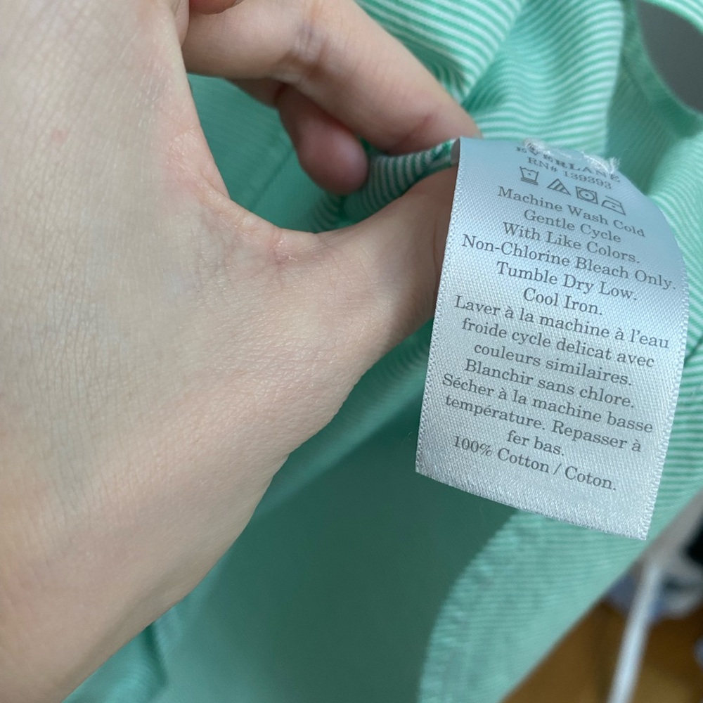 Everlane mint green pinstripe button down dress shirt - Picture 5 of 7
